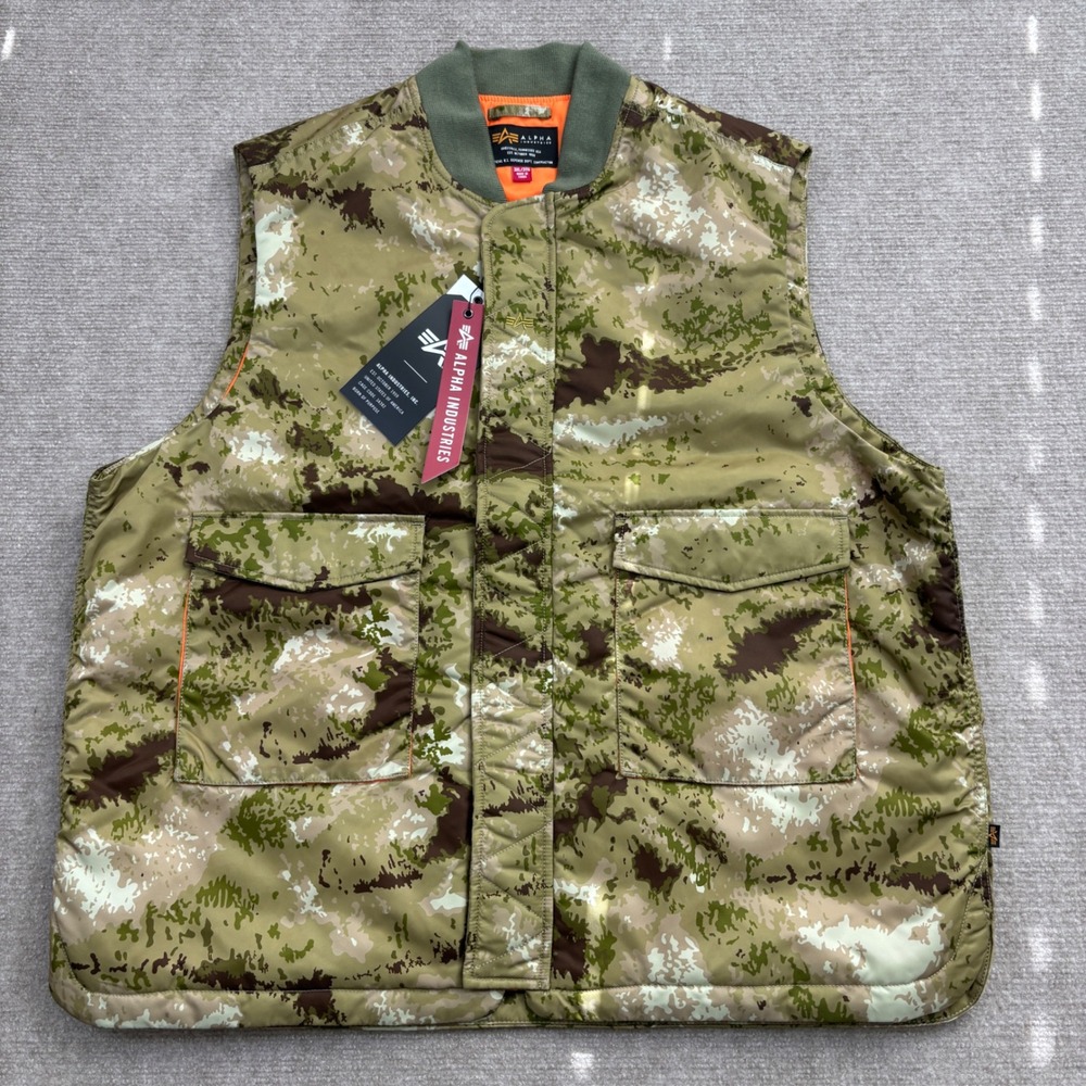 Alpha Industries MA-1 MOD Camo Water‎ Resistant Vest Men's Size 3XL NWT
